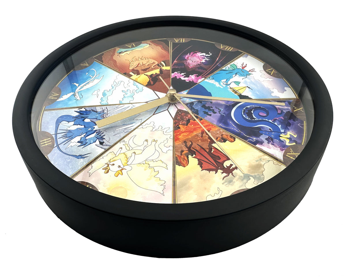 Elemental Dragons - Wall Clock