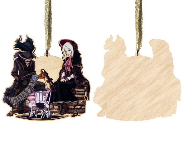 Bloodborne - Hunter and the Doll - Wooden Christmas Ornament
