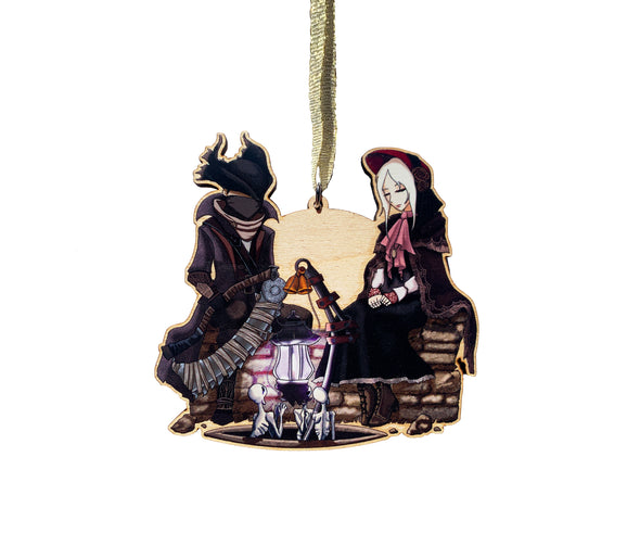 Bloodborne - Hunter and the Doll - Wooden Christmas Ornament