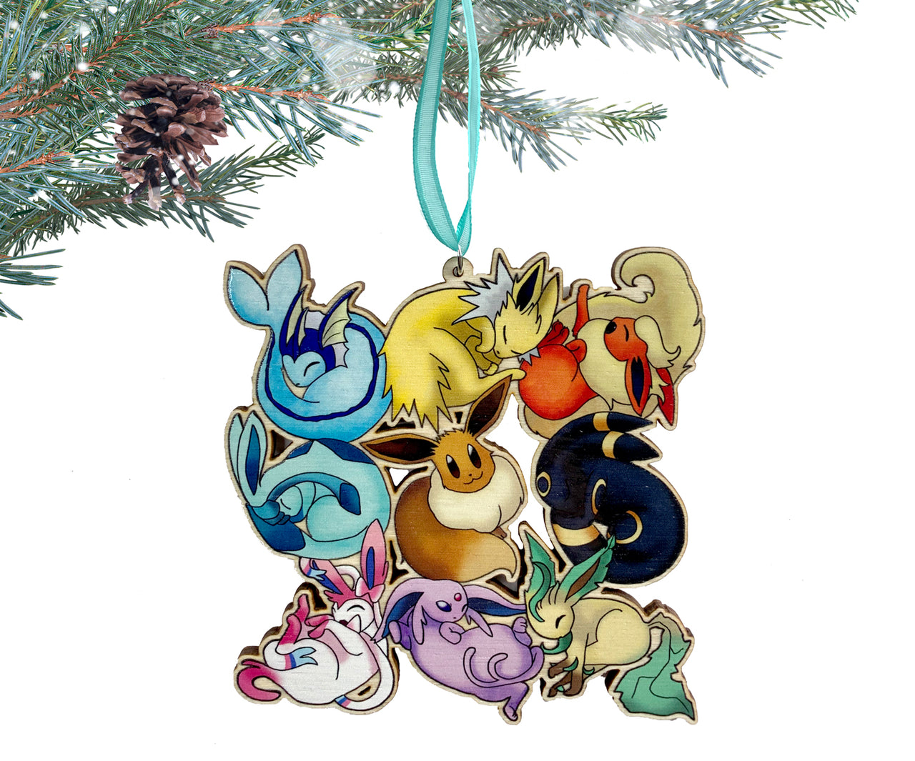 Eeveelution - Wooden Christmas Ornament