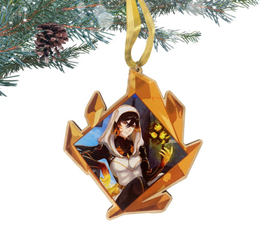 Genshin - Zhongli - Wooden Christmas Ornament