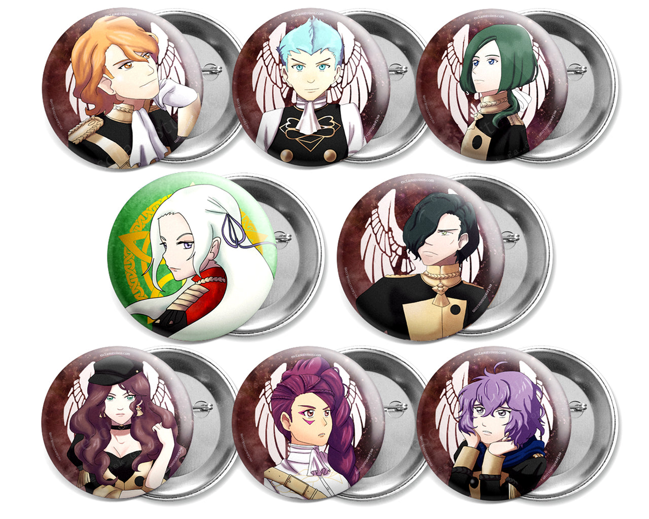 Fire Emblem Three Houses - Black Eagles - Button Set