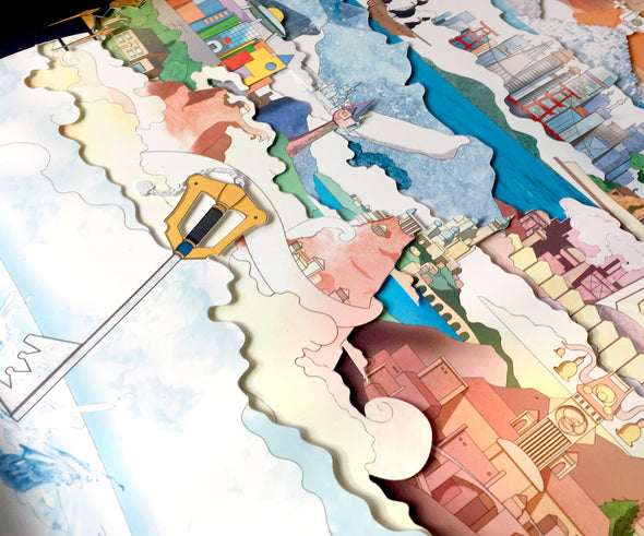 Kingdom Hearts 3 World - Mini Shadowbox Art