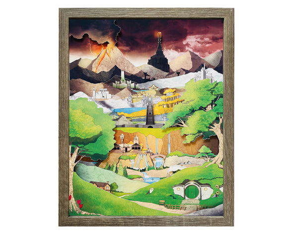 Lord of the Rings - Middle Earth - Shadowbox Art